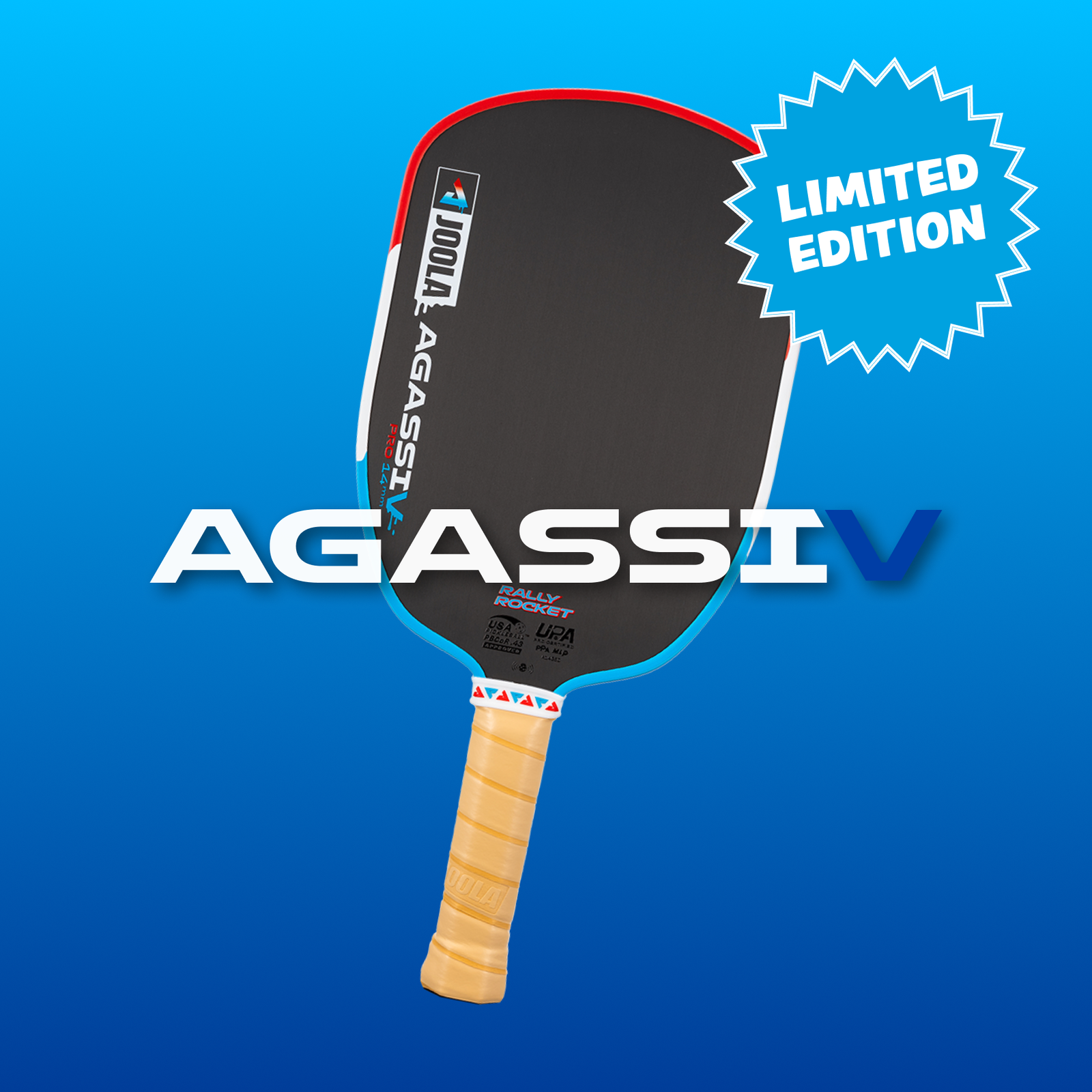 Agassi_ba5105bb-8c15-4b23-9d16-59ac40451021.png JOOLA Agassi Pro V Rally Rocket Pickleball Paddle - Image 1